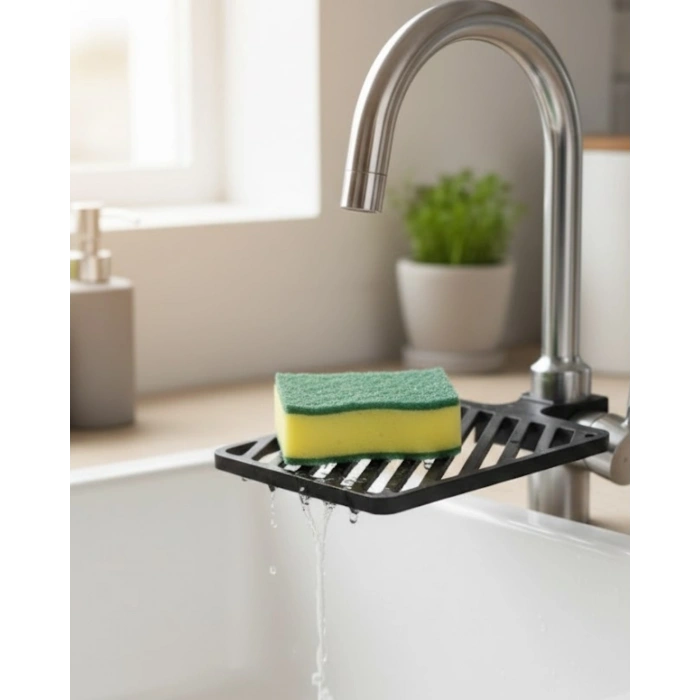 Damlama Tepsili Musluk Sünger Tutucu Tezgâh Üstü Düzenleyici