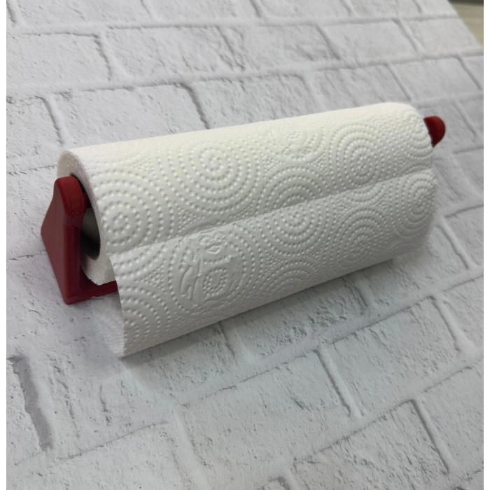 Dekoratif Kırmızı Kağıt Havlu Tutucu Duvar Askılı Model