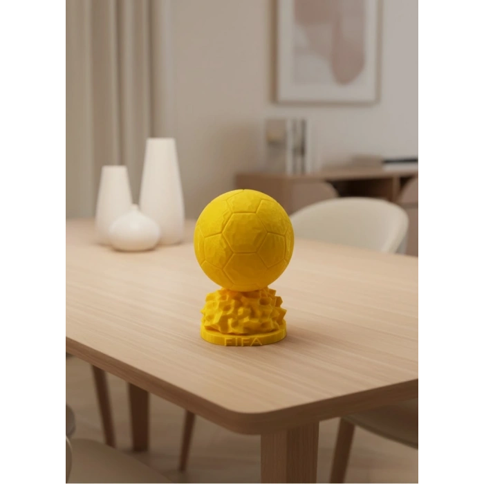 Sarı FIFA Topu Dekoratif Biblo 10cm Modern Masa Üstü Aksesuar