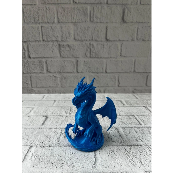 12 cm Mavi Ejderha Figürü Koleksiyonluk Dekoratif Biblo