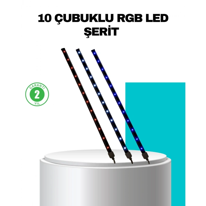 LED Meteor Yağmur Işığı 10 Adet Çubuk Kayan Yıldız Efektli