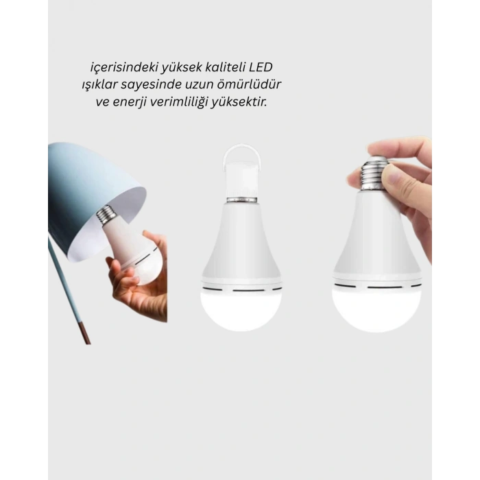 Şarjlı LED Ampul 30 Watt Soğuk Beyaz