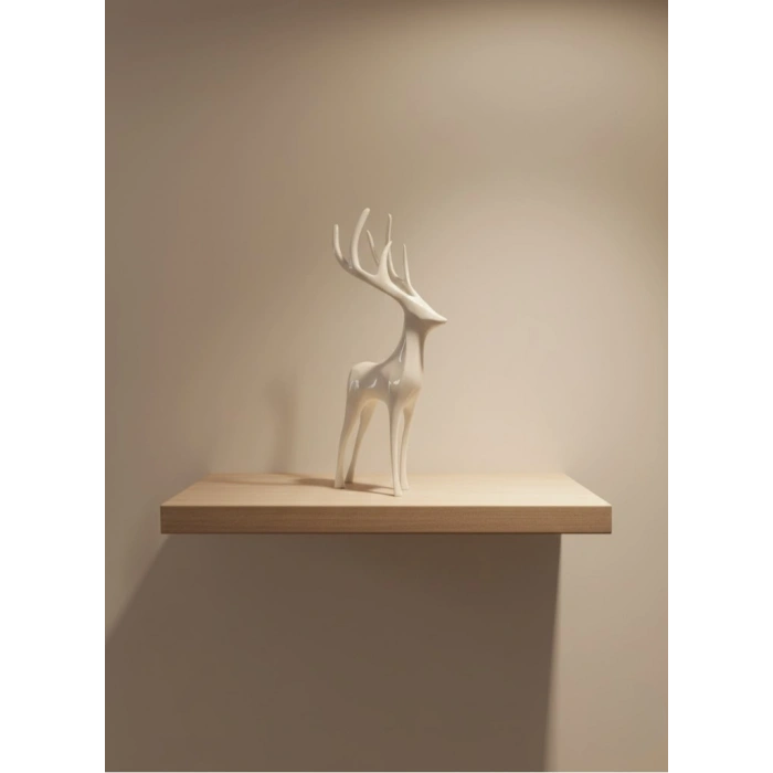 Geyik Figürü Beyaz Modern Salon ve Raf Dekoru