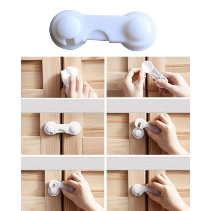 4 Adet Çok Amaçlı Dolap Güvenlik Kilidi Çocuklara Karşı Koruyucu Çözüm