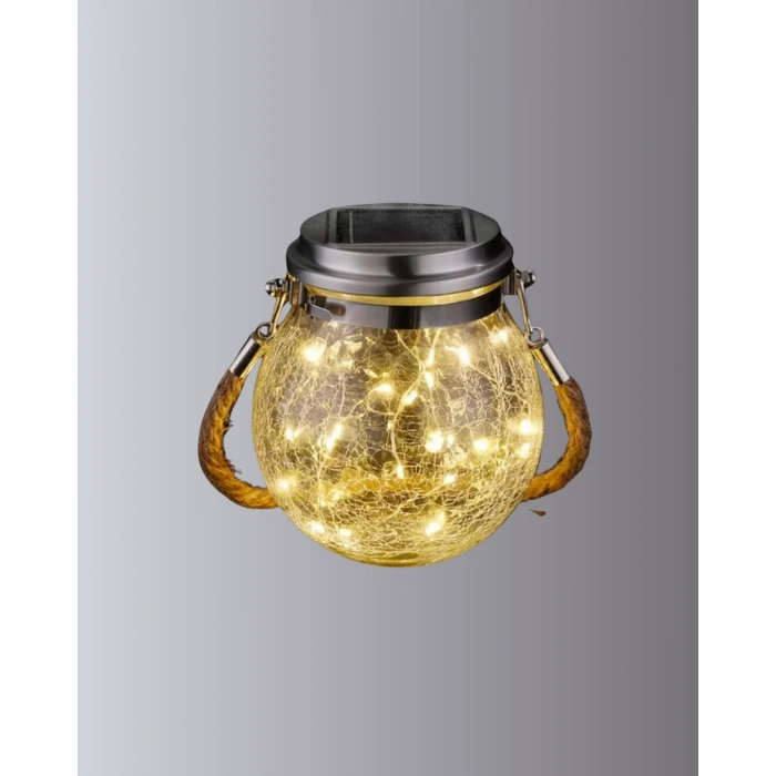 Güneş Enerjili Cam Sarkıt Bahçe Balkon Teras Aydınlatma 30 LED