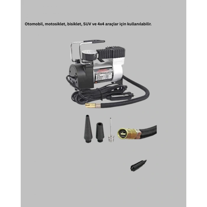 DC 12V Metal Hava Kompresörü Araç Lastik Şişirme 35L/Dk