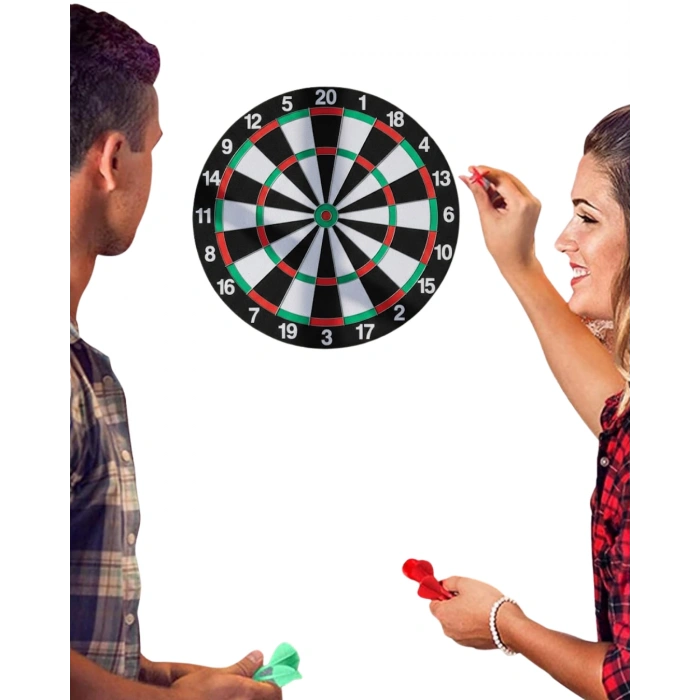 Ev ve Oyun Alanları İçin Dart Tahtası 12 İnç 4 Dart Oku Dahil