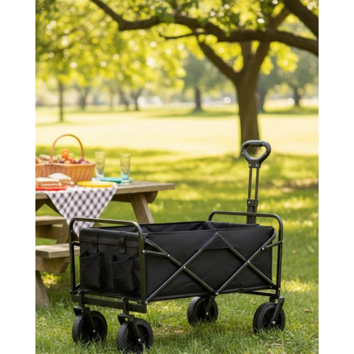 Katlanabilir Eşya Taşıma Arabası Kamp Plaj ve Bahçe Kullanımına Uygun
