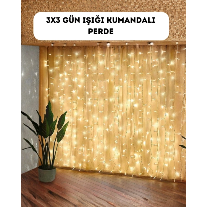 Dekoratif Perde Peri Led Günışığı Renk 8 Fonksiyonlu Işık