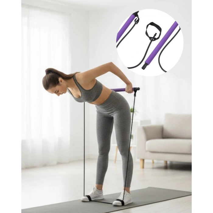 Pilates Bar Direnç Aleti Duruş Geliştirici ve Kas Güçlendirici