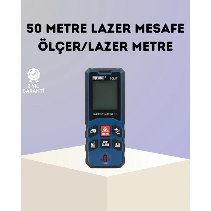 Lazer Metre 50 MT Hassas ve Hızlı Ölçüm Özellikli
