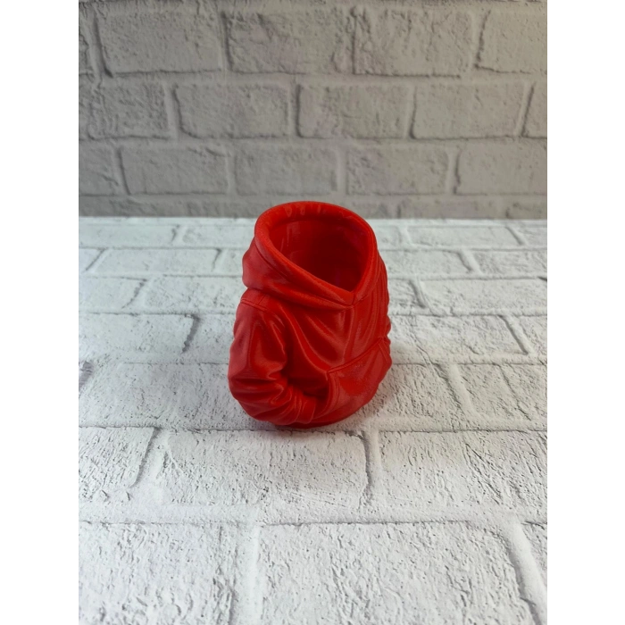 Dekoratif Kırmızı Hoodie Kalemlik 10x10 cm