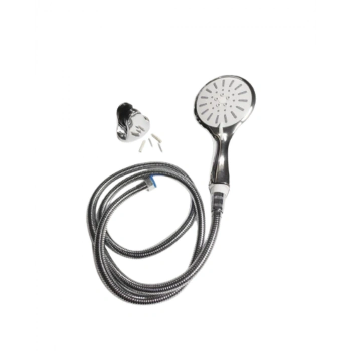 Spiral Hortumlu 4 Kademeli Krem El Duşu Başlığı Banyo Duş Seti