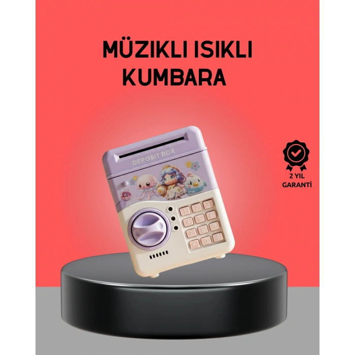 Çocuklar İçin Elektronik Şifreli Para Biriktirme Kumbarası Mor