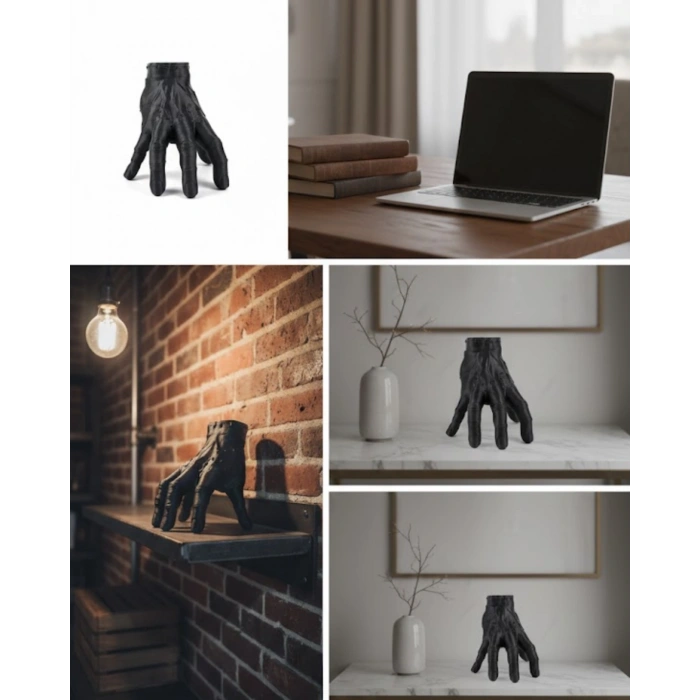 3D Dekoratif Siyah El Obje 17x16 cm Gotik ve Modern Aksesuar