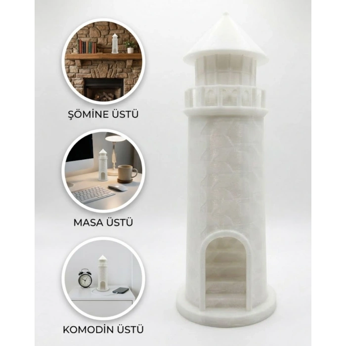 Dekoratif 3D Deniz Feneri Obje Marin Stil Ev Aksesuarı