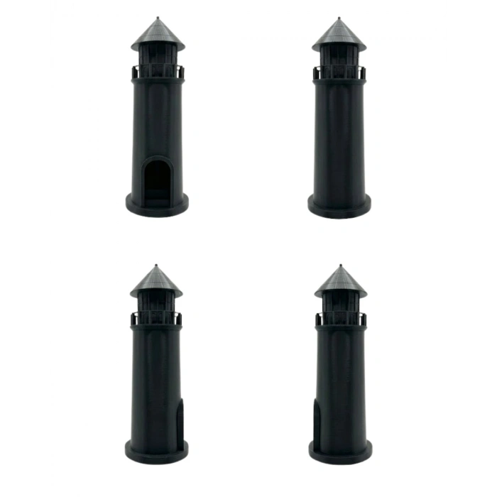 3D Siyah Deniz Feneri Dekoratif Obje Modern Ev ve Ofis Aksesuarı