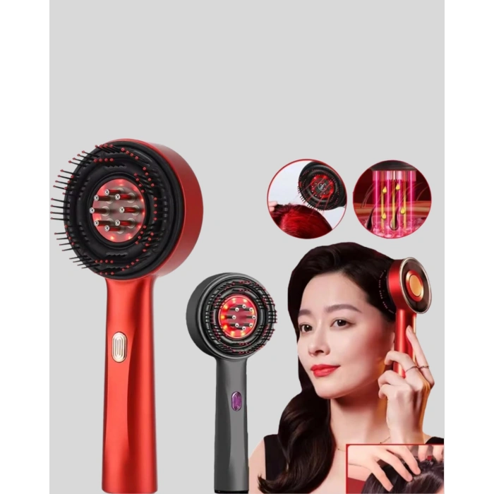Mikro Akım Teknolojili Elektrikli Saç Masaj Fırçası Yağ Uygulamalı