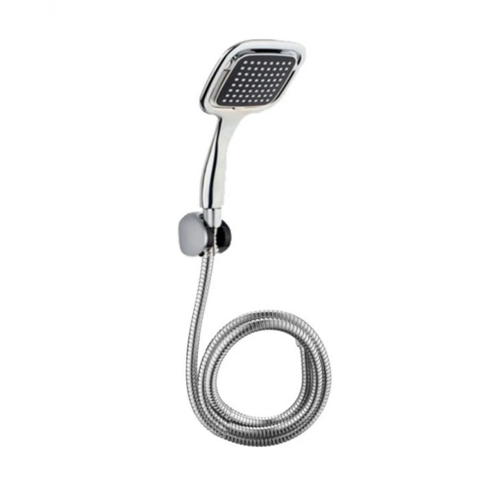 Siyah Duş Seti El Duşu Başlığı Spiral Hortum Dayanıklı Banyo Duş Aksesuarı