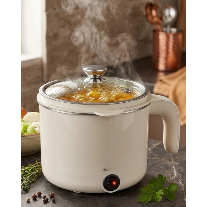 Çok Amaçlı Elektrikli Pişirici 1 Litre Mini Elektrikli Tencere Buharda Pişirme Özellikli