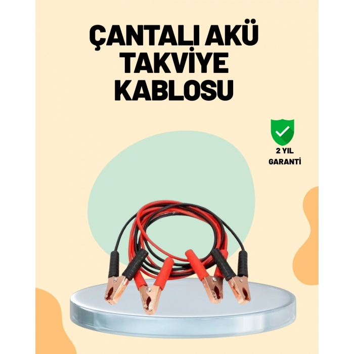 1200 Amper Jumper Kablo 2 Metre Bakır Uçlu Araç Takviye Seti