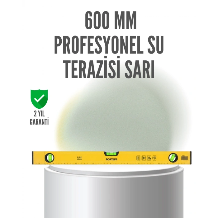 600 mm Su Terazisi Sarı Dayanıklı Gövde Hassas Ölçüm