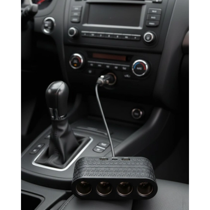 Araçlar İçin 4’lü Çakmak Çoklayıcı Type C USB ve Koruma Sistemli