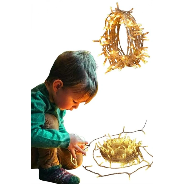 10 Metre Günışığı Led Işık Fişli Dekoratif Sarı Ton Aydınlatma 3 Modlu Led Şerit