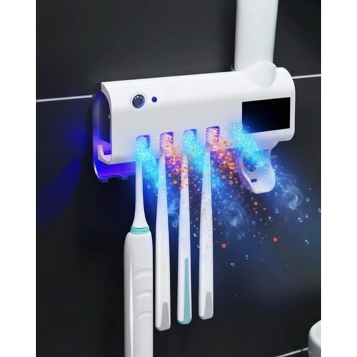 Sensörlü UV Sterilize Diş Fırçası Tutucu ve Macun Sıkma Aparatı