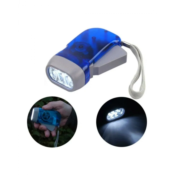 Kendiliğinden Şarjlı El Feneri Pilsiz Çalışan 3 LED Acil Durum Feneri