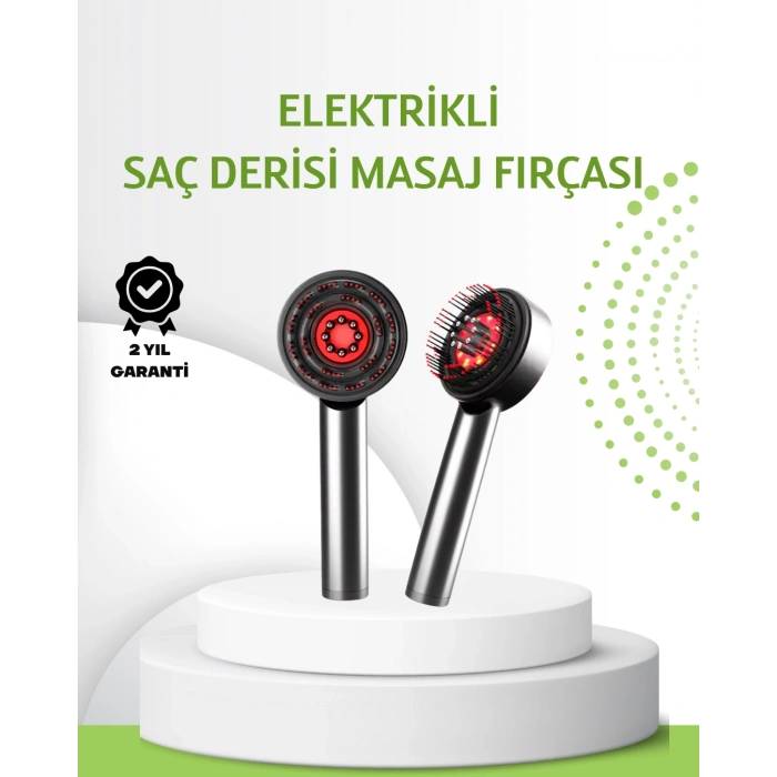 Şarjlı Saç Derisi Masaj Cihazı Kırmızı Işık ve 3D Tarak Dişli