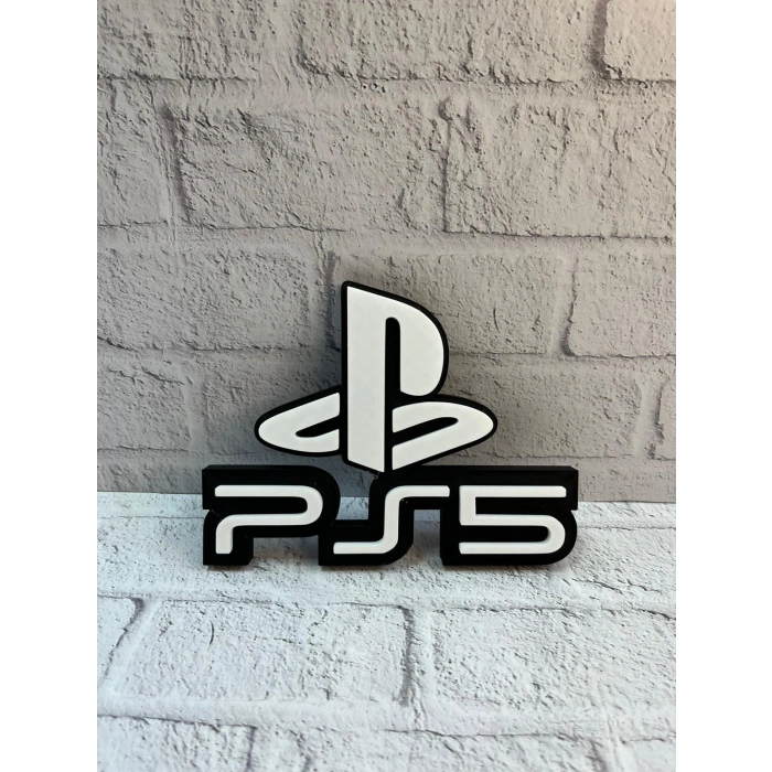 PlayStation 5 Logo Duvar Dekoru Minimal Tasarım 16×12 cm