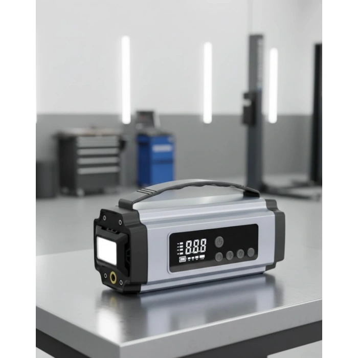 Araçlar İçin Taşınabilir Akü Takviye Hava Kompresörü ve Acil Güç Kaynağı