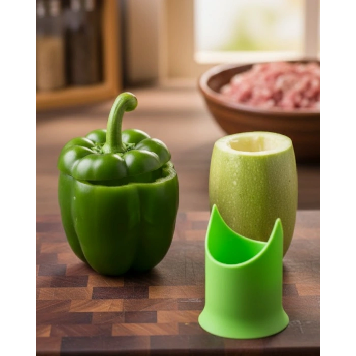 Kabak ve Biber Oymaya Uygun Hijyenik İç Temizleme Aparatı