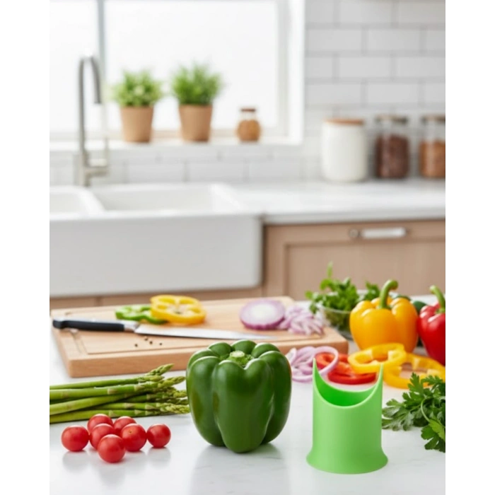 Kabak ve Biber Oymaya Uygun Hijyenik İç Temizleme Aparatı