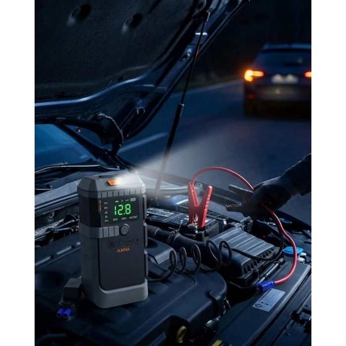 Taşınabilir Akü Takviye Cihazı Araç Çalıştırma ve Dijital Hava Kompresörü Çok Amaçlı Güç Ünitesi