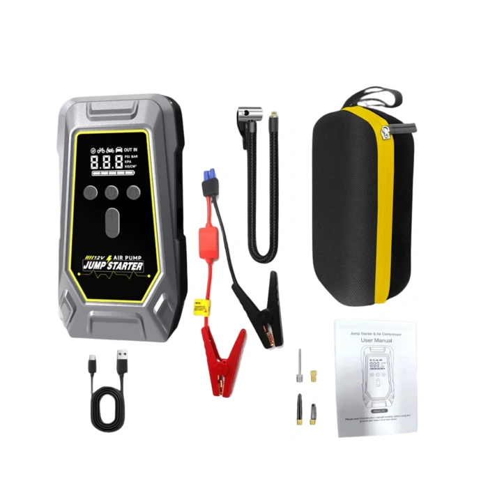 Lastik Şişirme Powerbank Özellikli Taşınabilir Cihaz