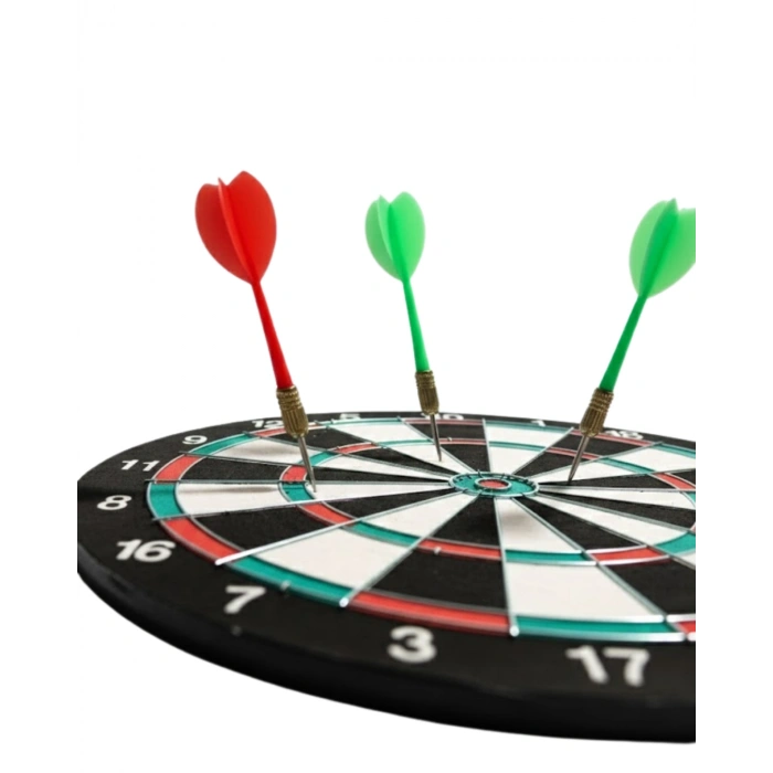 15 İnç Dart Tahtası Seti Dayanıklı Yapı 4 Metal Dart Oku