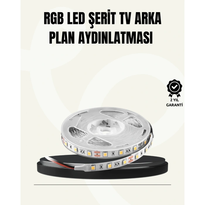 TV Arkası LED Şerit Işık Otomatik Açma Kapama Özellikli 2mt