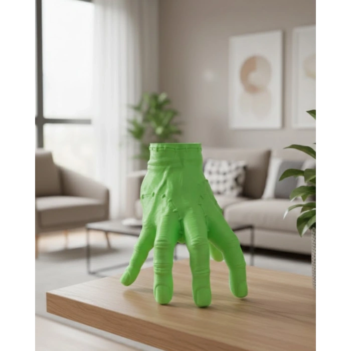 3D Yeşil El Dekoratif Heykel 27x22 cm Büyük Boy Modern Tasarım