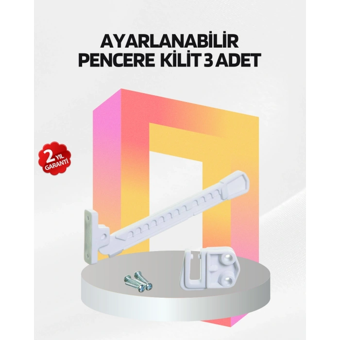 Cam Pencere Güvenlik Kilidi Açılma Sınırlayıcı Aparat 3 Adet