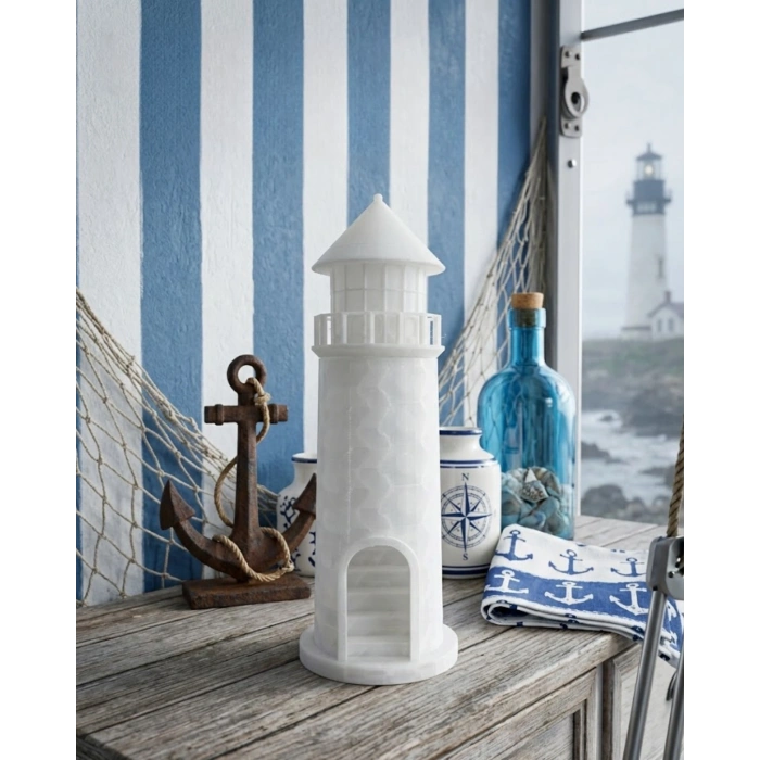 Deniz Temalı 3D Deniz Feneri Dekoratif Obje Ev Aksesuarı
