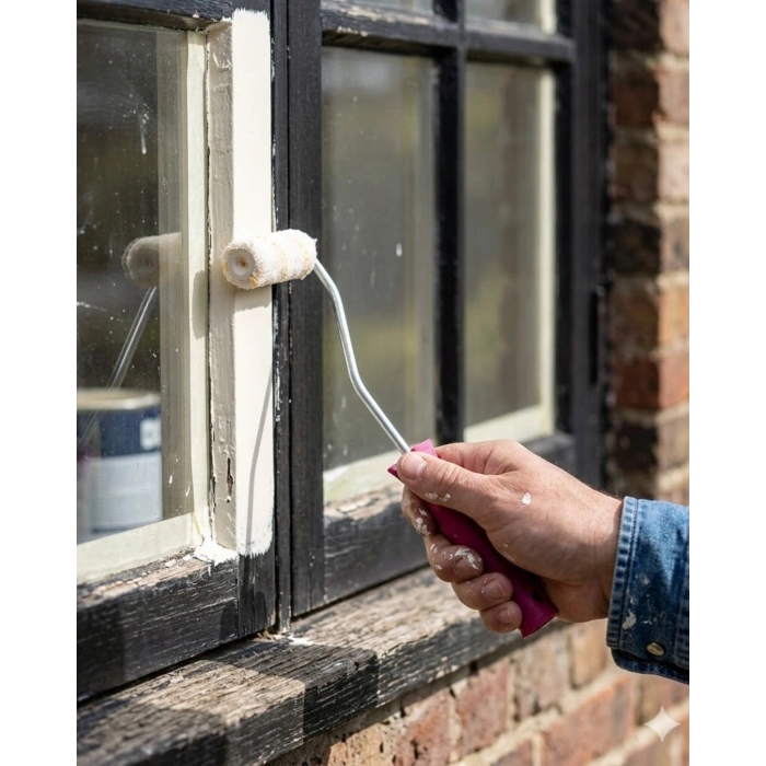 Mini Boya Rulo Seti 10 Cm Boya Fırçası 6 Adet Yedek Rulo Hediyeli Boya Uygulama Aparatı