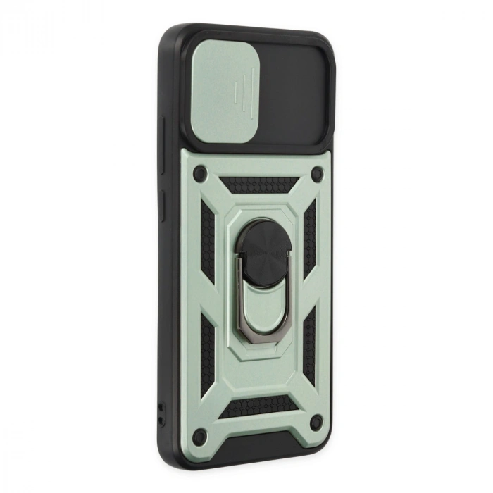 Samsung Galaxy A03 Kılıf Pars Lens Yüzüklü Silikon - Yeşil