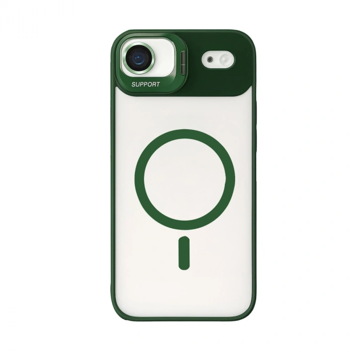 Joko Apple İphone 17 Air Remim Lensli Magsafe Standlı Kapak - Koyu Yeşil