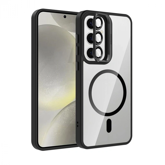 Joko Samsung Galaxy S25 Remim Lensli Magsafe Standlı Kapak - Siyah
