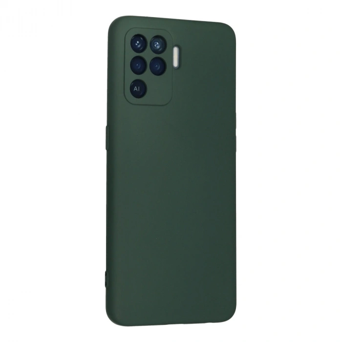 Oppo Reno 5 Lite Kılıf Nano İçi Kadife Silikon - Koyu Yeşil