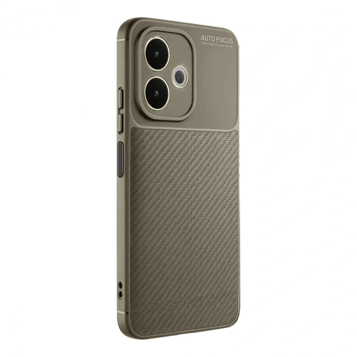 Oppo A5 Pro 4g Kılıf Auto Focus Karbon Kapak - Kahverengi