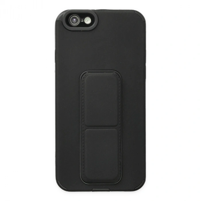 İphone 6 Kılıf Mega Standlı Silikon - Siyah