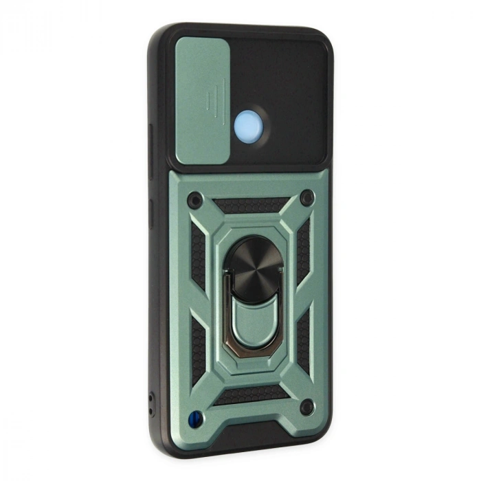 Realme C25y Kılıf Pars Lens Yüzüklü Silikon - Yeşil